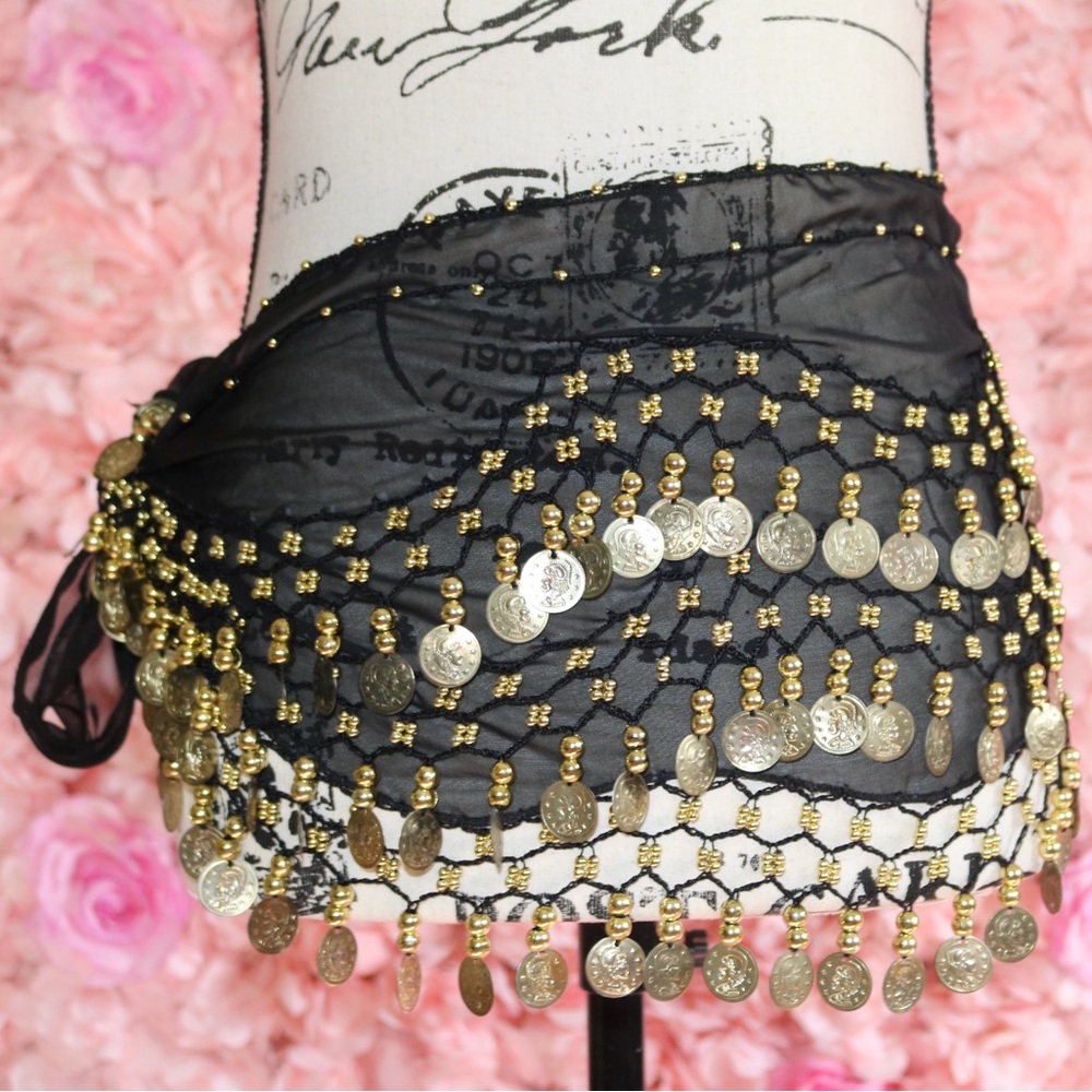 1pc Sequin Belly Dance Hip Scarf Skirt